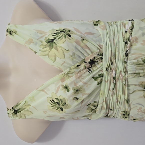 Vintage Coldwater Creek Green Floral Babydoll Dress Size 10 Fairy Y2K Whimsy - Picture 8 of 16